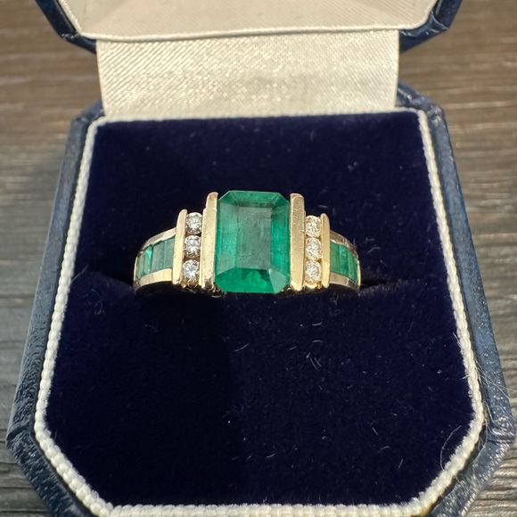 Effy Brasilica 14K Yellow Gold Emerald and Diamond Ring 2.26 TCW